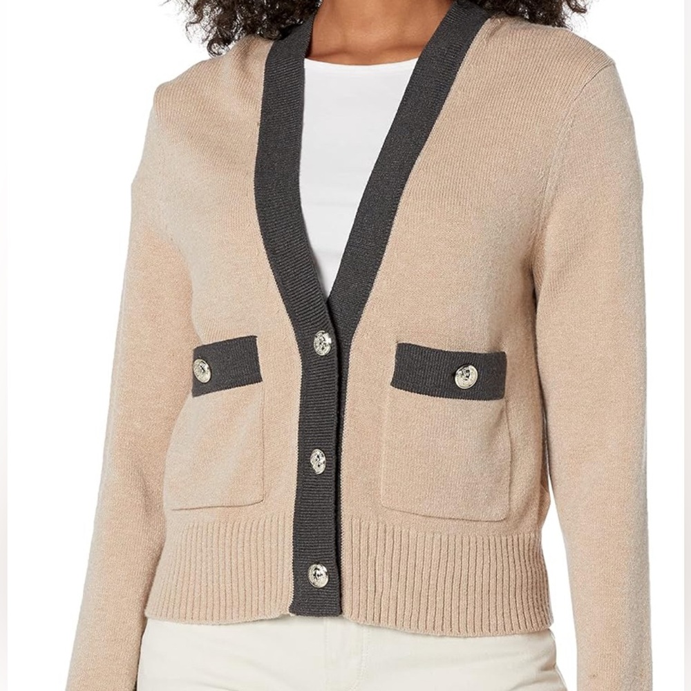 Tommy Hilfiger Women's Contrast Button Front Cardigan Sweater
